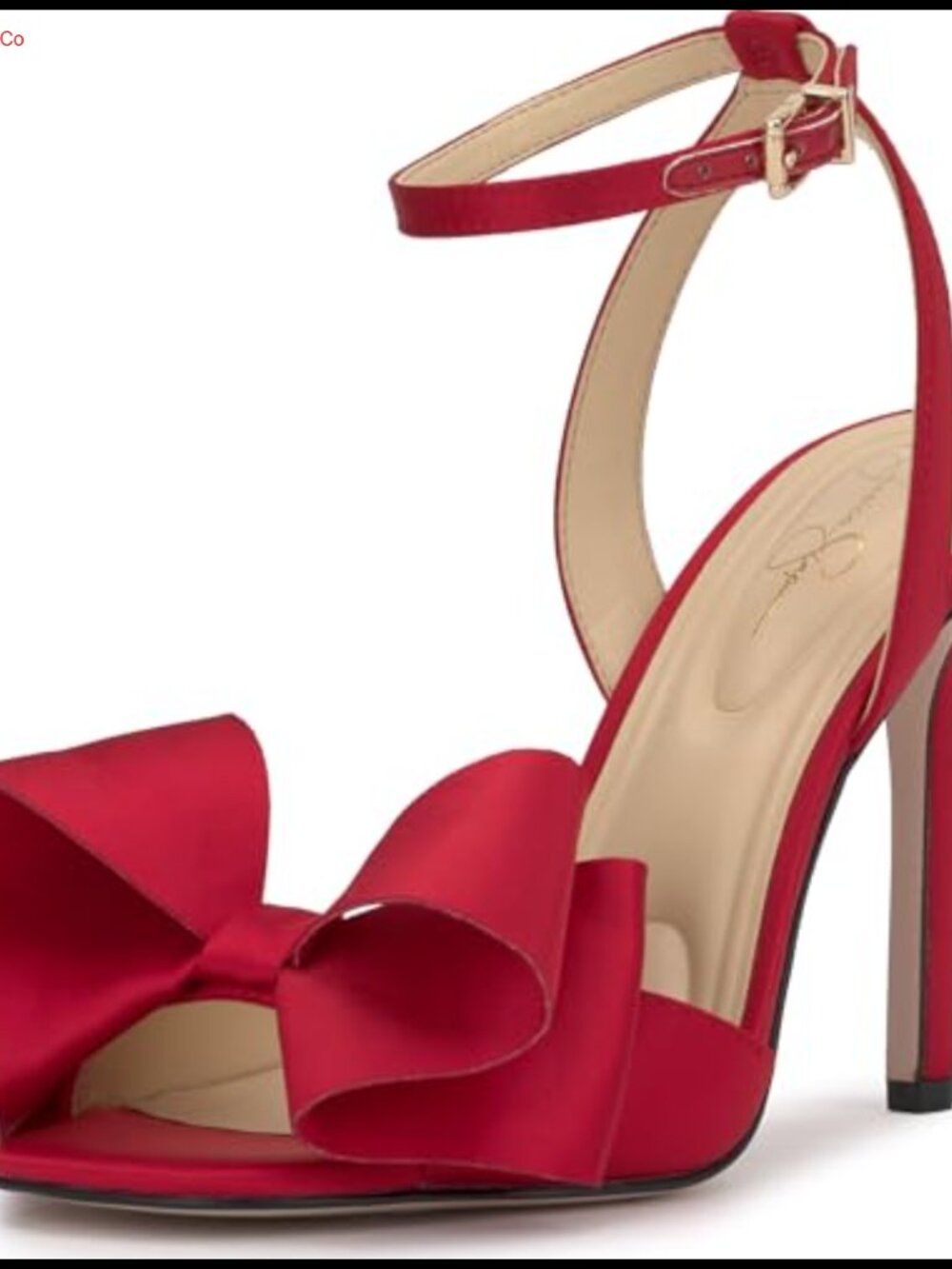 Jessica Simpson Olivine Bow Satin Stiletto Heeled Sandal Ankle Strap